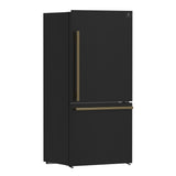 Forno Milano Espresso 31-Inch Bottom Freezer Refrigerator, Black, 17.2 cu.ft Capacity, Energy Efficient