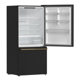 Forno Milano Espresso 31-Inch Bottom Freezer Refrigerator, Black, 17.2 cu.ft Capacity, Energy Efficient