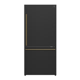 Forno Milano Espresso 31-Inch Bottom Freezer Refrigerator, Black, 17.2 cu.ft Capacity, Energy Efficient