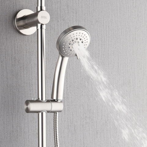 Forno Acqua AcquaSPA Retrofit Shower, Overhead Rainfall Shower, Handheld Shower Head, Body Jets, 6 Way Diverter, Brushed Nickel Finish, 2.5 GPM Flow Rate