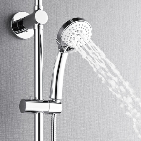 Forno Acqua AcquaSPA Retrofit Shower, Overhead Rainfall Shower, Handheld Shower Head, Body Jets, 6 Way Diverter, Polished Stainless Steel Finish, 2.5 GPM Flow Rate