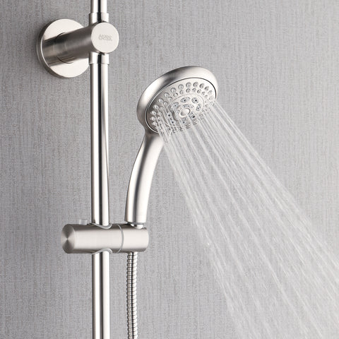 Forno Acqua AcquaSPA Retrofit Shower, Overhead Rainfall, 8 Inch Shower Head, Handheld Shower Head, Body Jets, 6 Way Diverter, Brushed Nickel Finish, 1.8 GPM Flow Rate