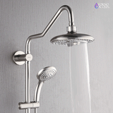 Forno Acqua AcquaSPA Retrofit Shower, Overhead Rainfall, 8 Inch Shower Head, Handheld Shower Head, Body Jets, 6 Way Diverter, Brushed Nickel Finish, 2.5 GPM Flow Rate