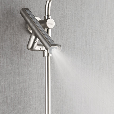 Forno Acqua AcquaFALL Shower, Brushed Nickel Finish, Overhead Rainfall Shower, Handheld Shower Head, Body Jets, 2.5 GPM Flow Rate