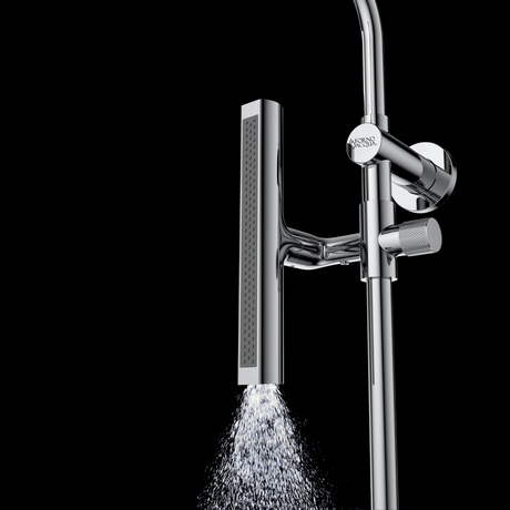 Forno Acqua AcquaFALL Shower, Brushed Nickel Finish, Overhead Rainfall Shower, 7 Way Diverter, Handheld Shower Head, Body Jets, 2.5 GPM Flow Rate