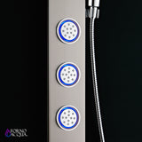Forno Acqua AcquaSpa Shower Panel with SensoTemp, Stainless Steel, Overhead Rainfall Shower, Handheld Shower Head, Body Jets, 2.5 GPM Flow Rate