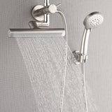 Forno Acqua AcquaFALL Mini Shower Head, Brushed Nickel Finish, Overhead Rainfall Shower, 7 Way Diverter, Handheld Shower Head, Body Jets, 2.5 GPM Flow Rate