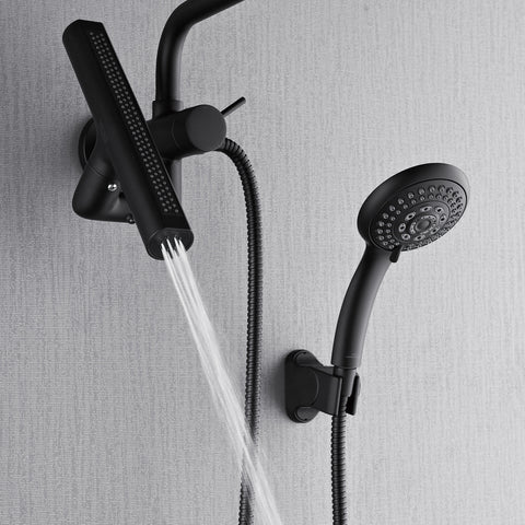 Forno Acqua AcquaFALL Mini 8 Inch Shower Head, Matte Black Finish, Overhead Rainfall Shower, Handheld Shower Head, Body Jets, 1.8 GPM Flow Rate