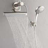 Forno Acqua AcquaFALL Mini 8 Inch Shower Head, Brushed Nickel Finish, Overhead Rainfall Shower, Handheld Shower Head, Body Jets, 2.5 GPM Flow Rate