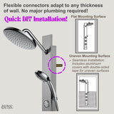 Forno Acqua AcquaSPA Shower Panel in Stainless Steel, Overhead Rainfall Shower, Handheld Shower Head, Body Jets, 1.8 GPM Flow Rate