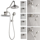 Forno Acqua AcquaFALL Mini 8 Inch Shower Head, Brushed Nickel Finish, Overhead Rainfall Shower, Handheld Shower Head, Body Jets, 2.5 GPM Flow Rate
