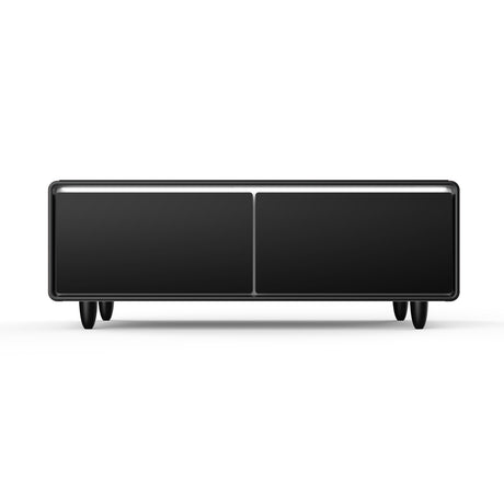 Forno Evoluto Tavolo 51-Inch Smart Coffee Table with Wood-Accent Sides – Dual Cooling Zones, Wireless Charging Pad & Built-In Bluetooth Speakers