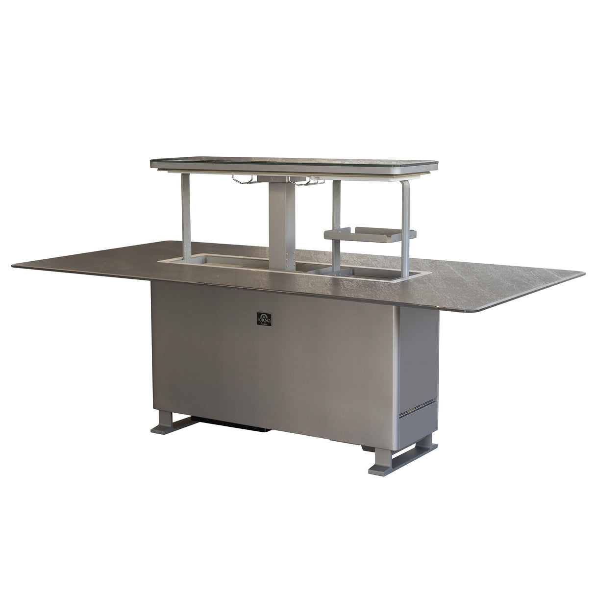 Cinetico Smart Dining Table, Sandstone Black, 5.3 cu.ft fridge and freezer with Bluetooth control