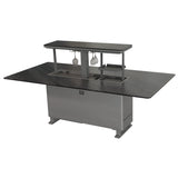 Cinetico Smart Dining Table, Midnight Marble, 5.3 cu.ft fridge and freezer with Bluetooth control