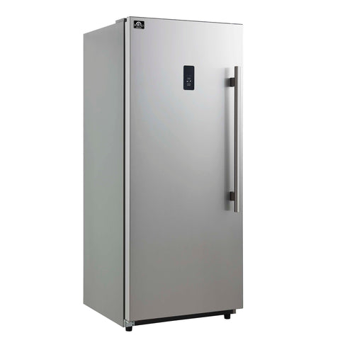 Forno Fortezza 28 Inch Left-Swing Freezer, Stainless Steel with Automatic Ice Maker