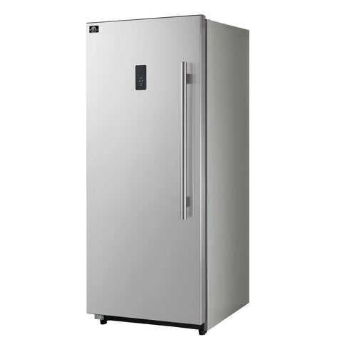 Forno Fortezza 28 Inch Left-Swing Freezer, Stainless Steel with Automatic Ice Maker