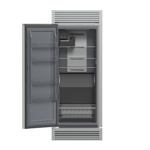 Forno Fortezza 32 Inch Left-Swing Freezer with Standard Trim Grill, Stainless Steel, with Automatic Ice Maker