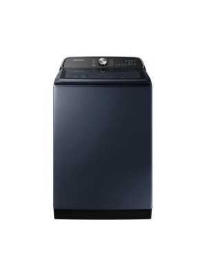 Samsung - 5.4 cu. ft. Smart Top Load Washer in Brushed Navy Blue with Impeller, Super Speed Wash and Pet Care Solution