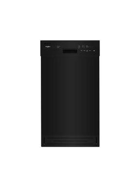 Whirlpool - 18 in. Front Standard Built-In Dishwasher in Black with 5-Cycles 50 dBA
