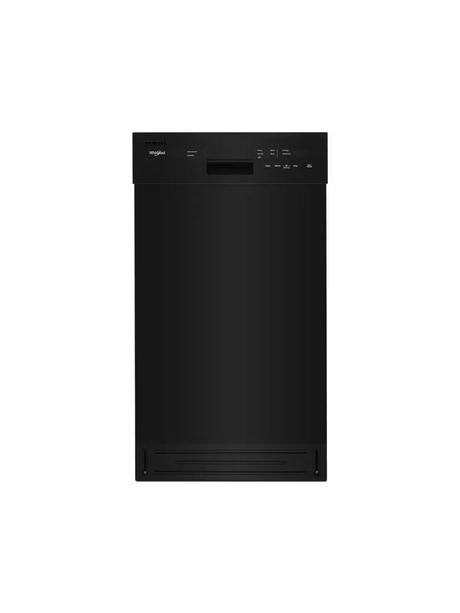Whirlpool - 18 in. Front Standard Built-In Dishwasher in Black with 5-Cycles 50 dBA
