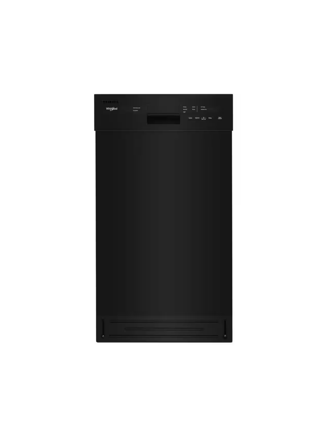Whirlpool - 18 in. Front Standard Built-In Dishwasher in Black with 5-Cycles 50 dBA
