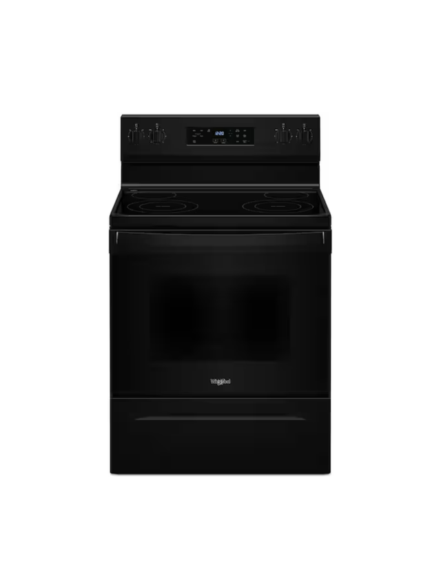 Whirlpool - 30 in. 4 Burner Element Freestanding Electric Range in Black with No Preheat Mode