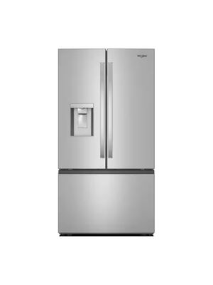 Whirlpool - 36 in. 30 cu. ft. Standard Depth French Door Refrigerator in Print Resist Stainless w/ In-Door Water and Ice Maker
