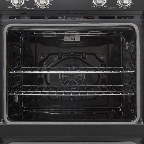 Forno Vomero 30-Inch Double Wall Oven, Black, 10 cu.ft Total Capacity, 7100W Convection, Mechanical Controls, Manuel Steam Clean