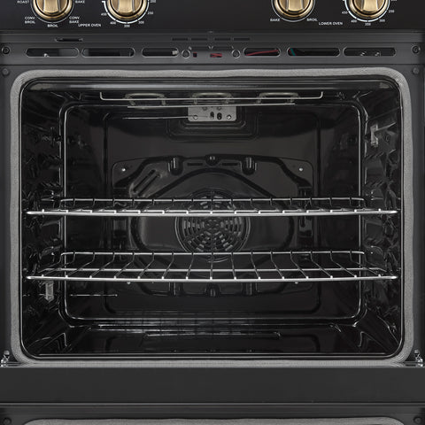 Forno Vomero 30-Inch Double Wall Oven, Black, 10 cu.ft Total Capacity, 7100W Convection, Mechanical Controls, Manuel Steam Clean