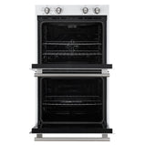 Forno Vomero 30-Inch Double Wall Oven, White, 10 cu.ft Total Capacity, 7100W Convection, Mechanical Controls, Manuel Steam Clean