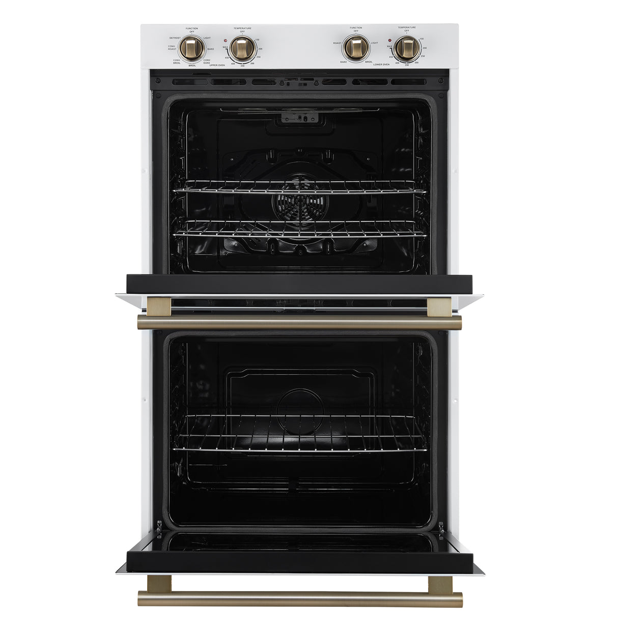 Forno Vomero 30-Inch Double Wall Oven, White, 10 cu.ft Total Capacity, 7100W Convection, Mechanical Controls, Manuel Steam Clean