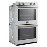 Forno Vomero 30-Inch Double Wall Oven, White, 10 cu.ft Total Capacity, 7100W Convection, Mechanical Controls, Manuel Steam Clean