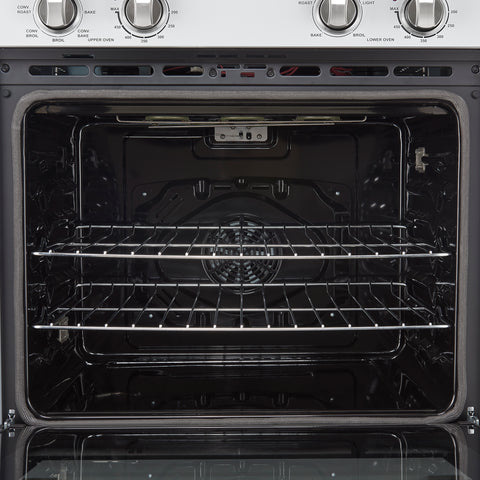 Forno Vomero 30-Inch Double Wall Oven, White, 10 cu.ft Total Capacity, 7100W Convection, Mechanical Controls, Manuel Steam Clean