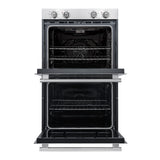 Forno Vomero 30-Inch Double Wall Oven, Stainless Steel, 10 cu.ft Total Capacity, 7100W Convection, Mechanical Controls, Self-Cleaning Function