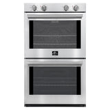 Forno Vomero 30-Inch Double Wall Oven, Stainless Steel, 10 cu.ft Total Capacity, 7100W Convection, Mechanical Controls, Self-Cleaning Function