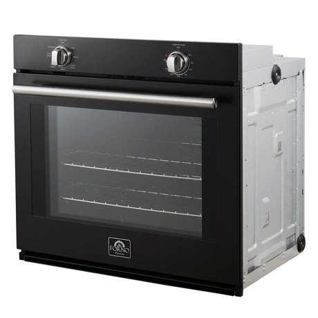 Forno Vomero 30-Inch Wall Oven, Black, 5 cu.ft Capacity, 3550 Watts Convection, Mechanical Controls, Manuel Steam Clean