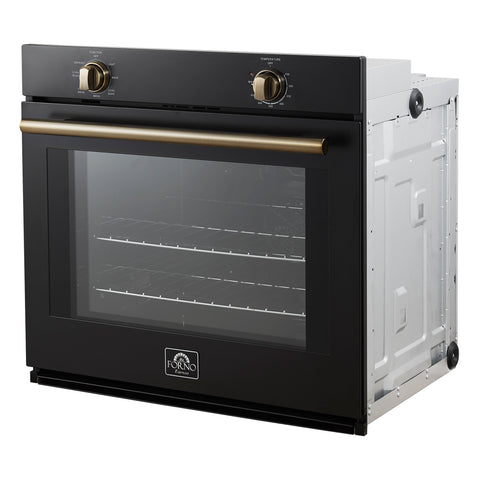 Forno Vomero 30-Inch Wall Oven, Black, 5 cu.ft Capacity, 3550 Watts Convection, Mechanical Controls, Manuel Steam Clean