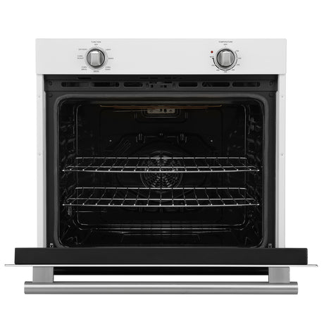 Forno Vomero 30-Inch Wall Oven, White, 5 cu.ft Capacity, 3550 Watts Convection, Mechanical Controls, Manuel Steam Clean