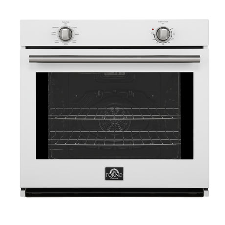 Forno Vomero 30-Inch Wall Oven, White, 5 cu.ft Capacity, 3550 Watts Convection, Mechanical Controls, Manuel Steam Clean