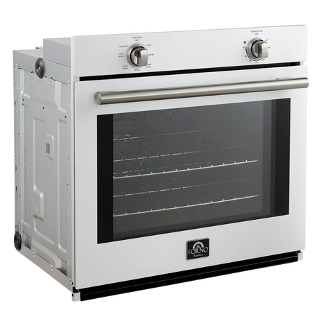 Forno Vomero 30-Inch Wall Oven, White, 5 cu.ft Capacity, 3550 Watts Convection, Mechanical Controls, Manuel Steam Clean