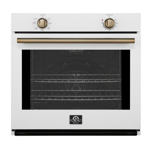 Forno Vomero 30-Inch Wall Oven, White, 5 cu.ft Capacity, 3550 Watts Convection, Mechanical Controls, Manuel Steam Clean