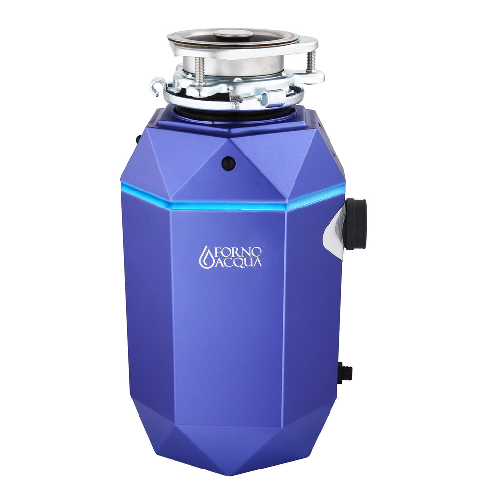 FORNO ACQUA BrightDIAMOND Amethyst 1HP Super Quiet Garbage Disposal Corded with Motion Sensor Cabinet Light & Pre-Wired Air Switch