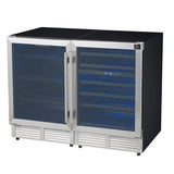 Gemello 48 Inch Side-by-Side Wine and Beverage Cooler in Stainless Steel, French Door, 9.6 cu. ft.