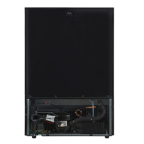 Forno Frescolino 24 Inch Beverage Cooler, Black with Antique Brass Handles, with LED Lighting, Triple Glass Door, 188 Can Capacity, Built-In or Freestanding
