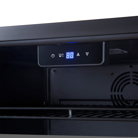 Forno Frescolino 24 Inch Beverage Cooler, Stainless Steel, with LED Lighting, Triple Glass Door, 188 Can Capacity, Built-In or Freestanding