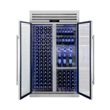 FORNO Abruzzo 48" Wine Cooler, Dual Zone, 30 cu.ft., 130 bottles, Display & Service Shelves, Stemware Racks, Rust resistant