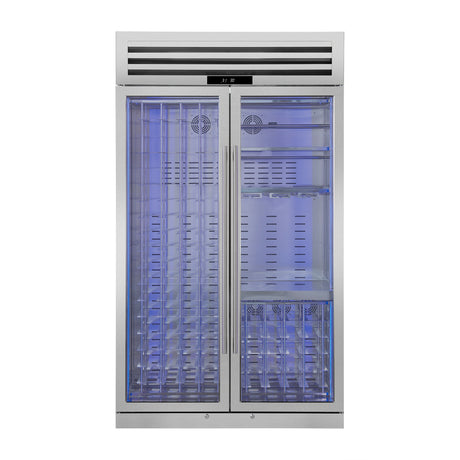 FORNO Abruzzo 48" Wine Cooler, Dual Zone, 30 cu.ft., 130 bottles, Display & Service Shelves, Stemware Racks, Rust resistant