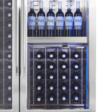 FORNO Abruzzo 48" Wine Cooler, Dual Zone, 30 cu.ft., 130 bottles, Display & Service Shelves, Stemware Racks, Rust resistant