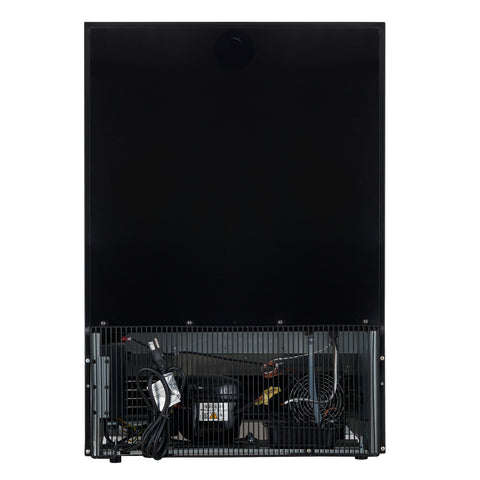 Forno Bacchino 24 Inch Wine Cooler, Black with Antique Brass Handles, with LED Lighting, Triple Glass Door, 51 Bottle Capacity, Built-In or Freestanding