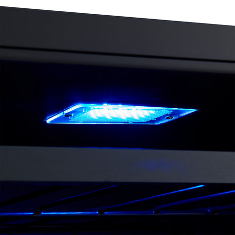 Forno Bacchino 24 Inch Wine Cooler, White with Antique Brass Handles, with LED Lighting, Triple Glass Door, 51 Bottle Capacity, Built-In or Freestanding